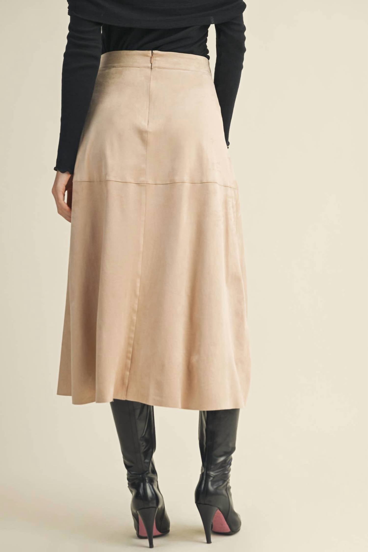 Mustard Seed - Drawstring Suede A Line Skirt