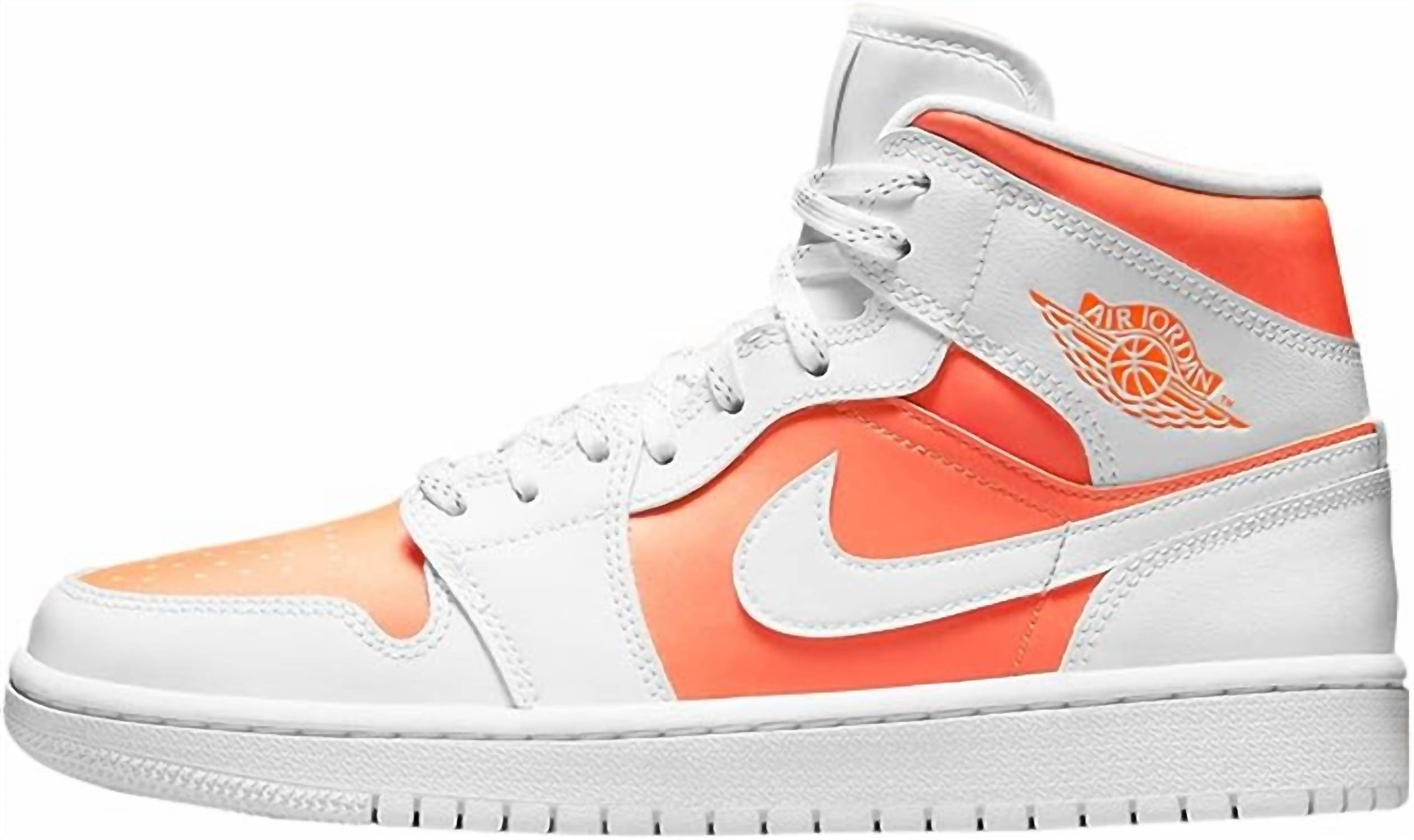 NIKE Women's Air Jordan 1 Mid Se Shoes in bright citrus - women's sneaker - detail view