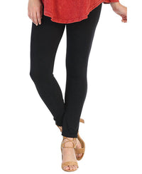 Jess & Jane Mineral Washed Cotton Ankle Legging Pants in jet black - women's pants