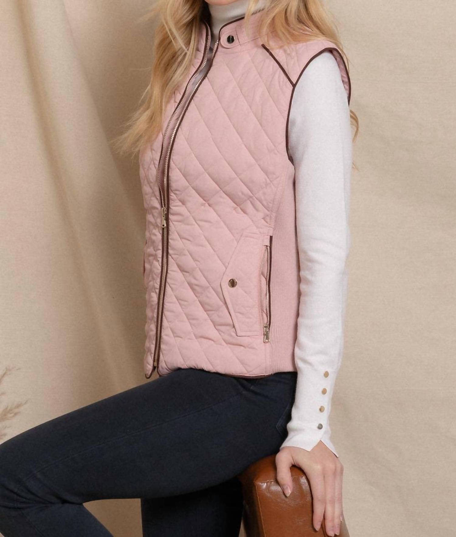 Active Basic - Quilted Ribbed Side Detail Vest