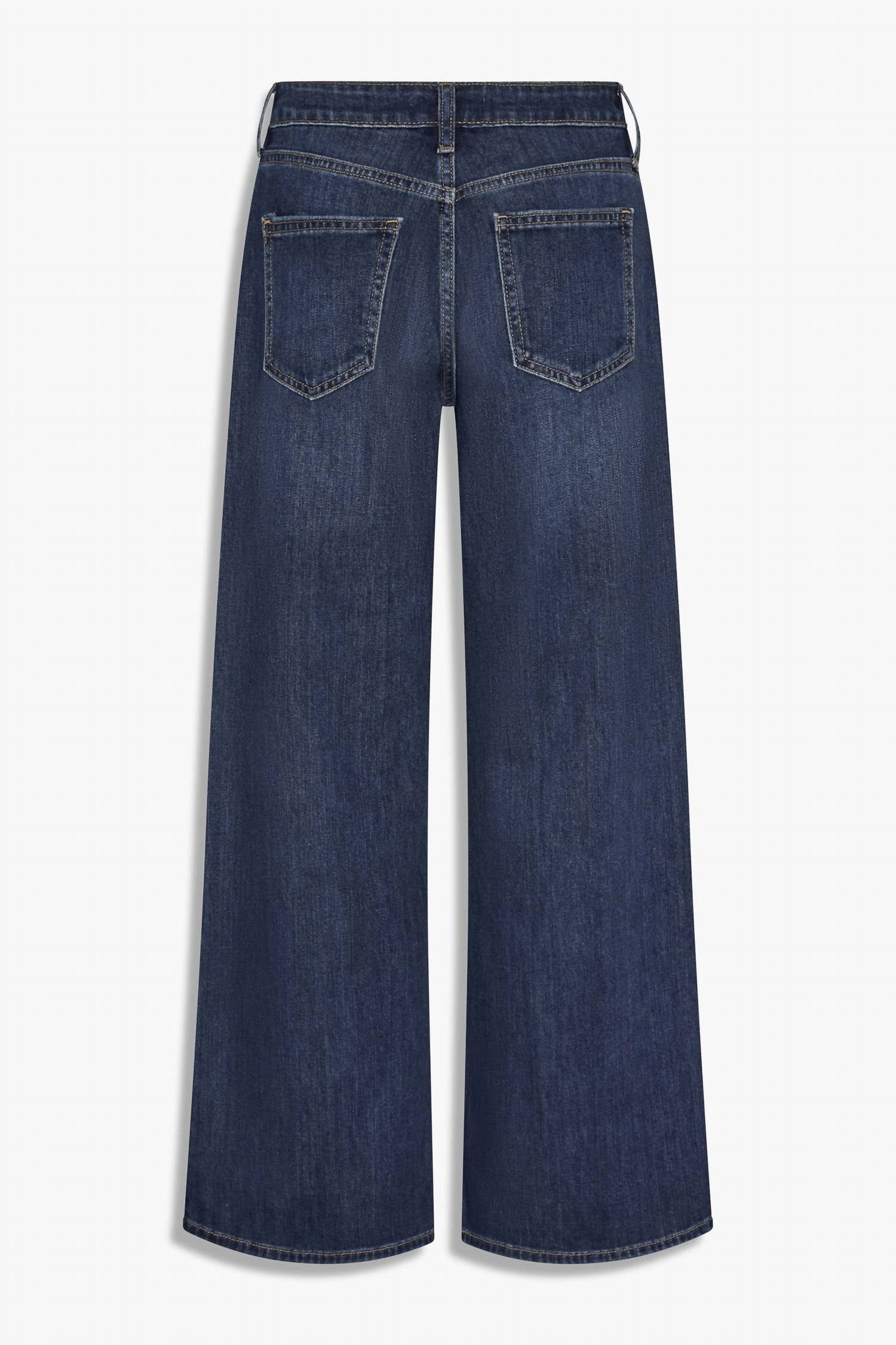 JUST USA Stretch Mid Rise Palazzo Jeans in dark denim - women's pants - view 5
