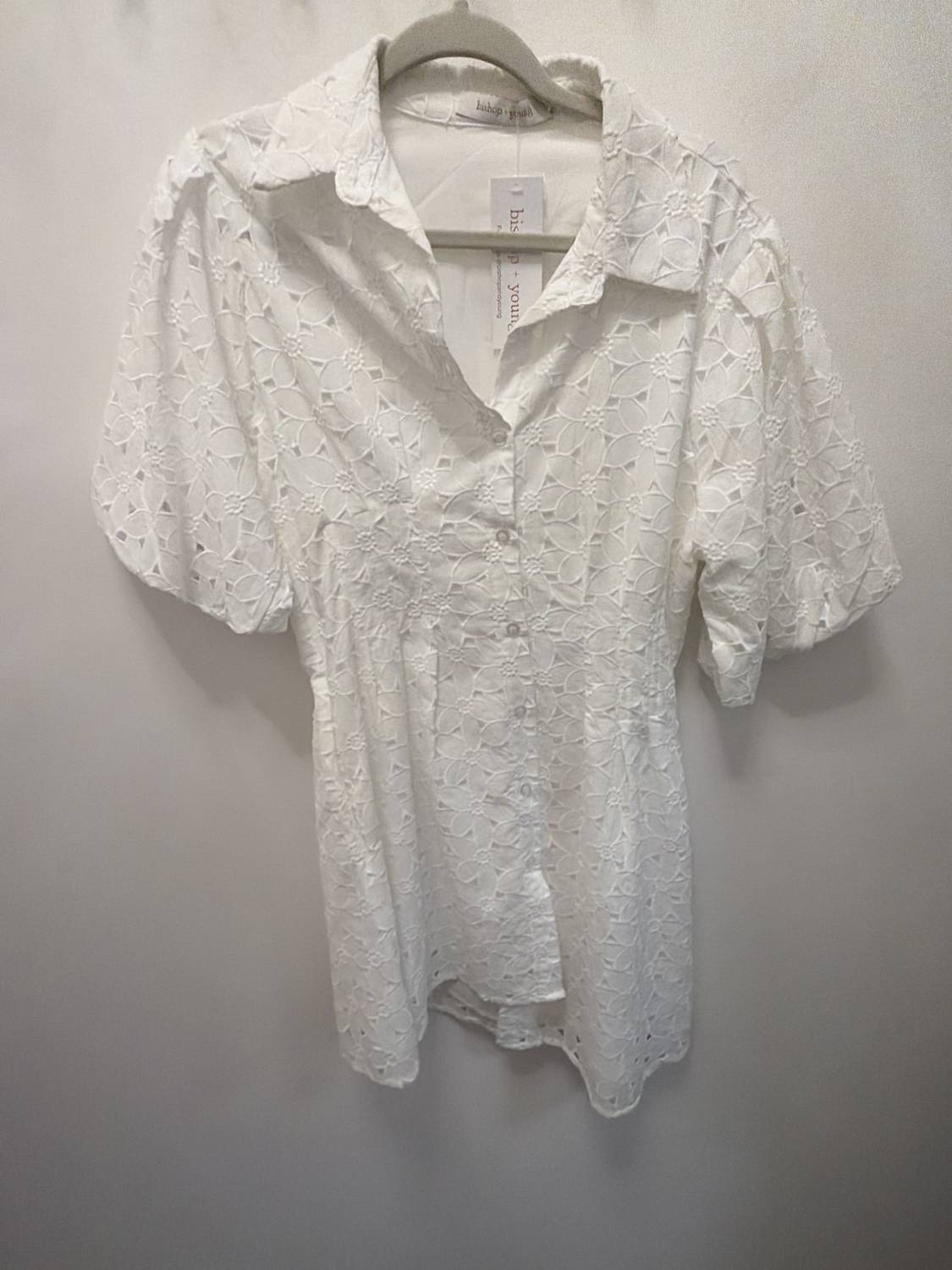 Bishop + Young - Jacqueline Bubble Sleeve Eyelet Mini Dress