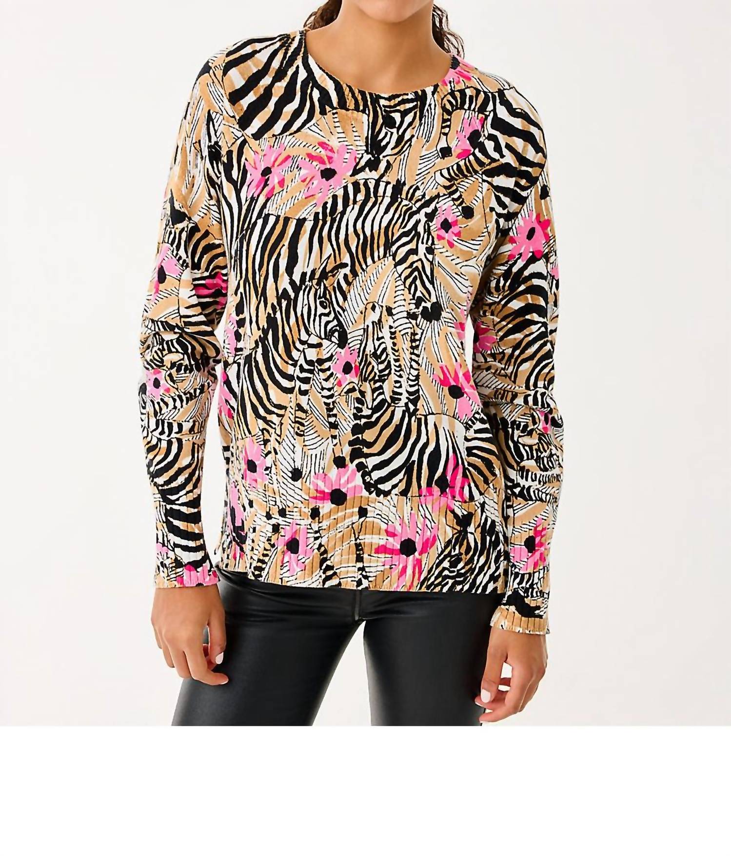Lilly Pulitzer Salima Crew Neck Sweater in rutabaga el morocco - women's sweater