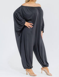 Karen T Design - Long Sleeve Harem Jumpsuit - Plus