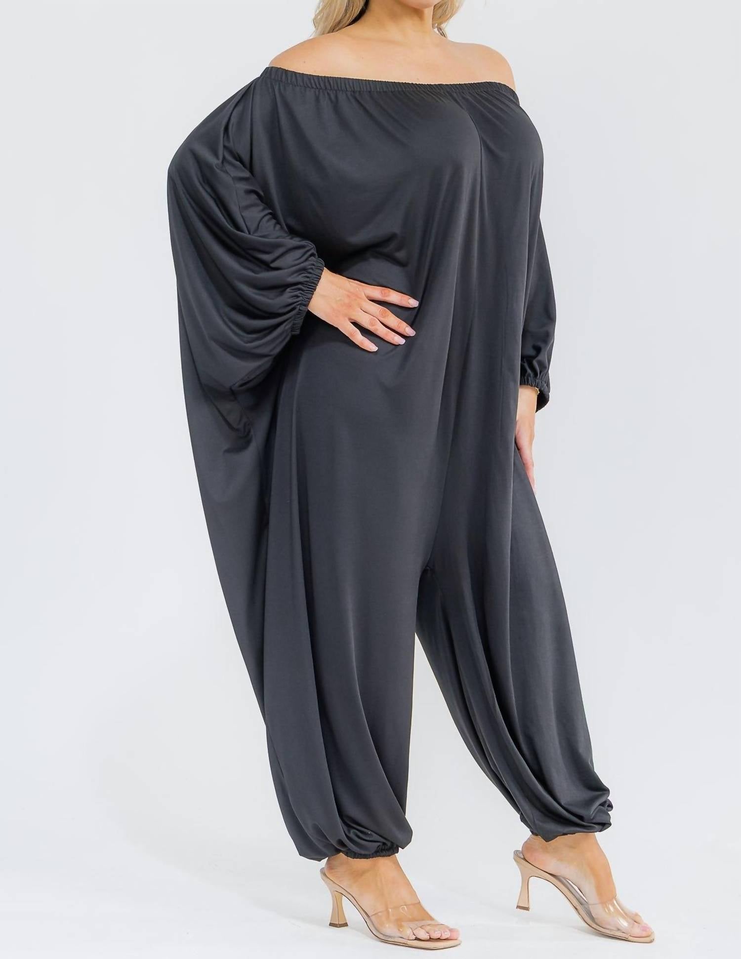 Karen T Design - Long Sleeve Harem Jumpsuit - Plus