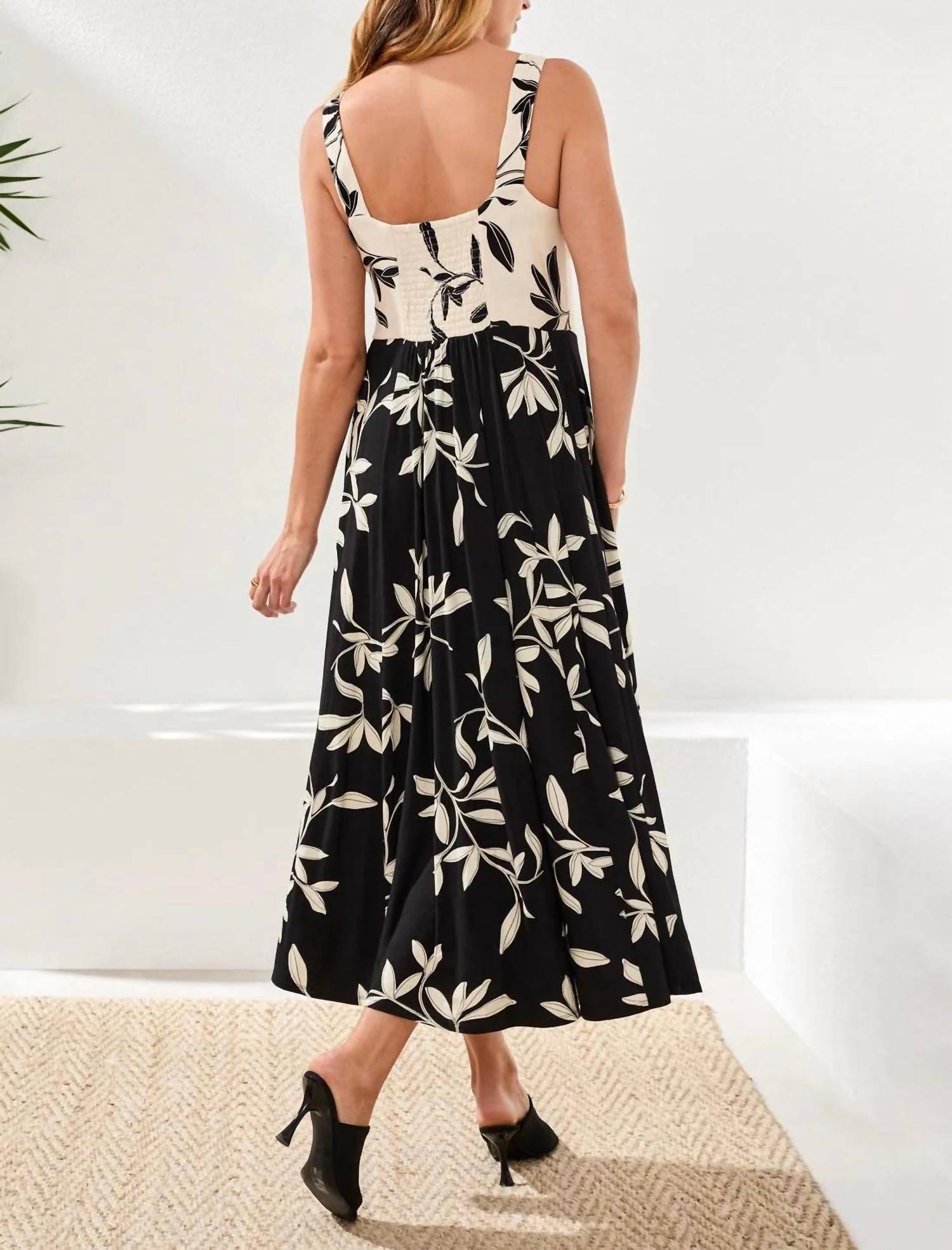 TRIBAL Sleeveless Combo Mini Dress in white black - women's dress - view 4