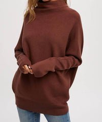 Bluivy - Slouch Neck Dolman Sleeved Pullover
