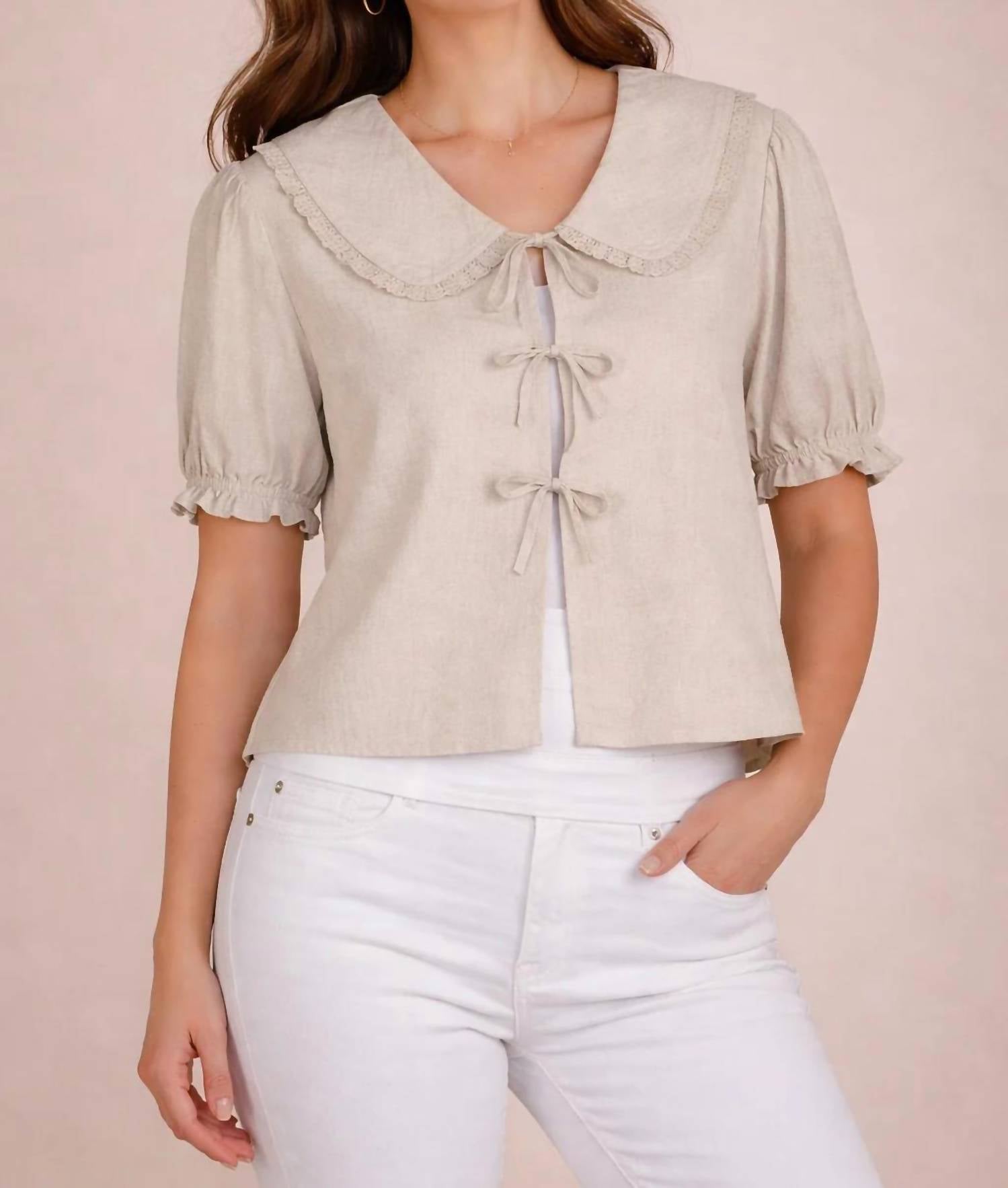 Pine Apparel - Linen & Lace Top