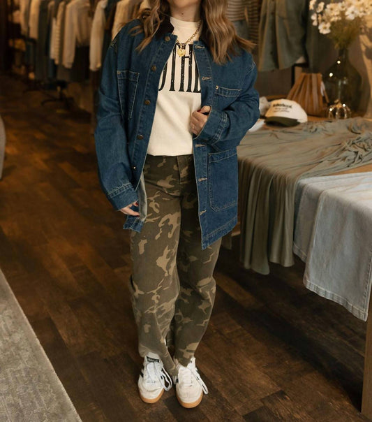 Olivaceous - Contrast Collar Barn Jacket