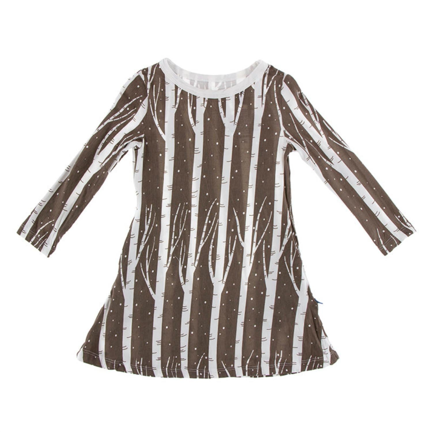 Kickee - Girls' Bamboo Print Tee Shirt Dress