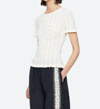 SEA Alberta Pearl Knit Top in cream - women's t-shirt - view 4