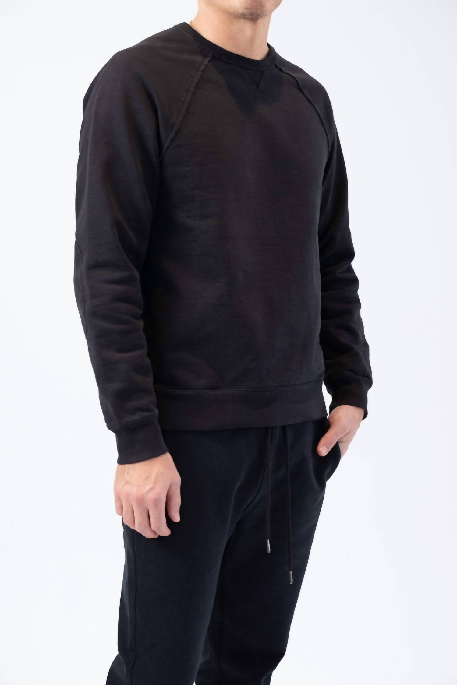 Frame - Long Sleeve Raw Edge Service Crewneck Top