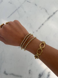 Chansuttpearls - Women's Two Toned Beaded Bracelet