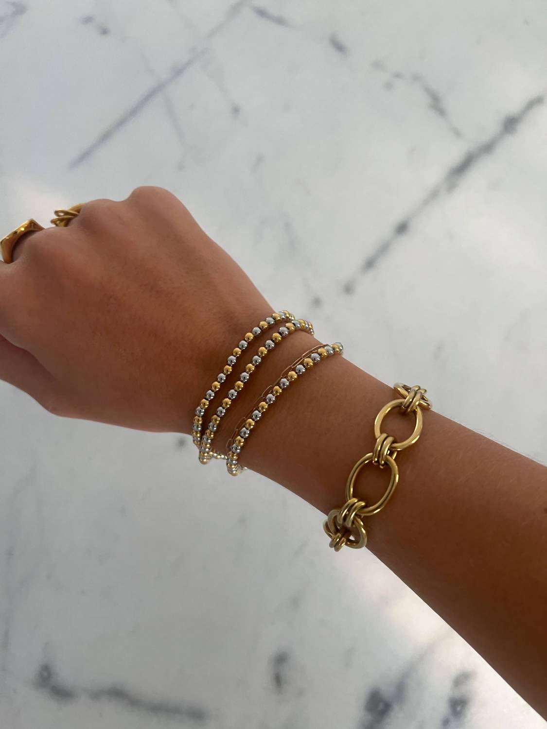 Chansuttpearls - Women's Two Toned Beaded Bracelet