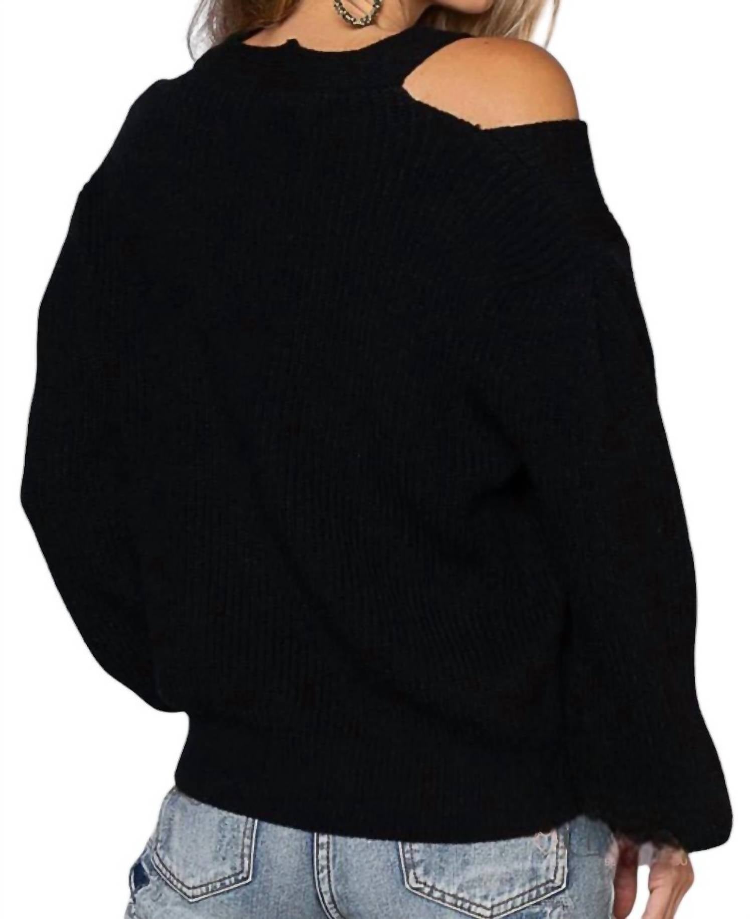 Pol - Lola Front & Top Cutout Knit Sweater
