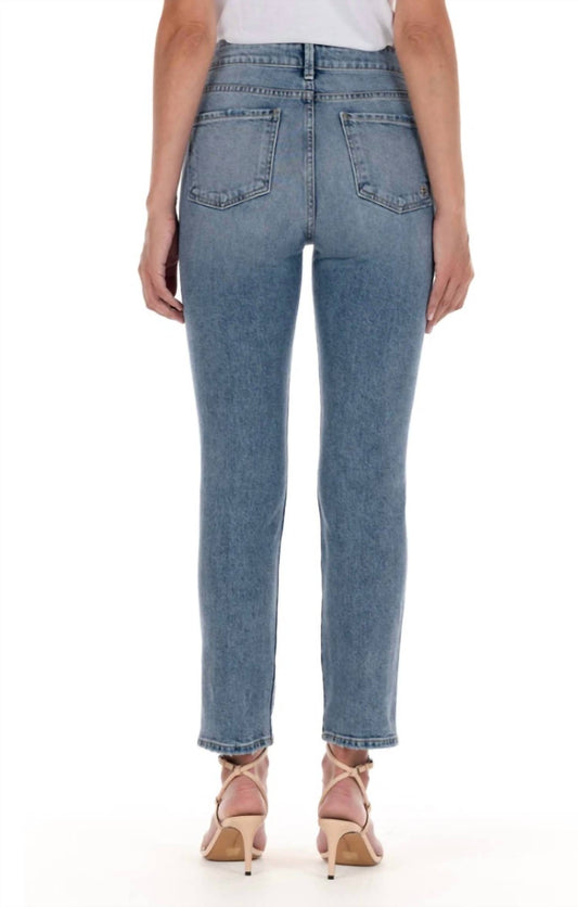 Fidelity - Cher High Rise Slim Straight Distressed Jean