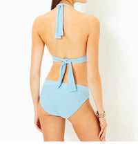 Lilly Pulitzer Orea Bikini Bottom in hydra blue 1 - women's swimwear - detail view