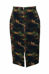 Rochas - Pre-loved Women's Paris Camouflage Printed Midi Skirt
