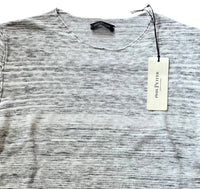 Phil Petter Men's Long Sleeve Crew Knit Tee in black white - men's shirt - detail view