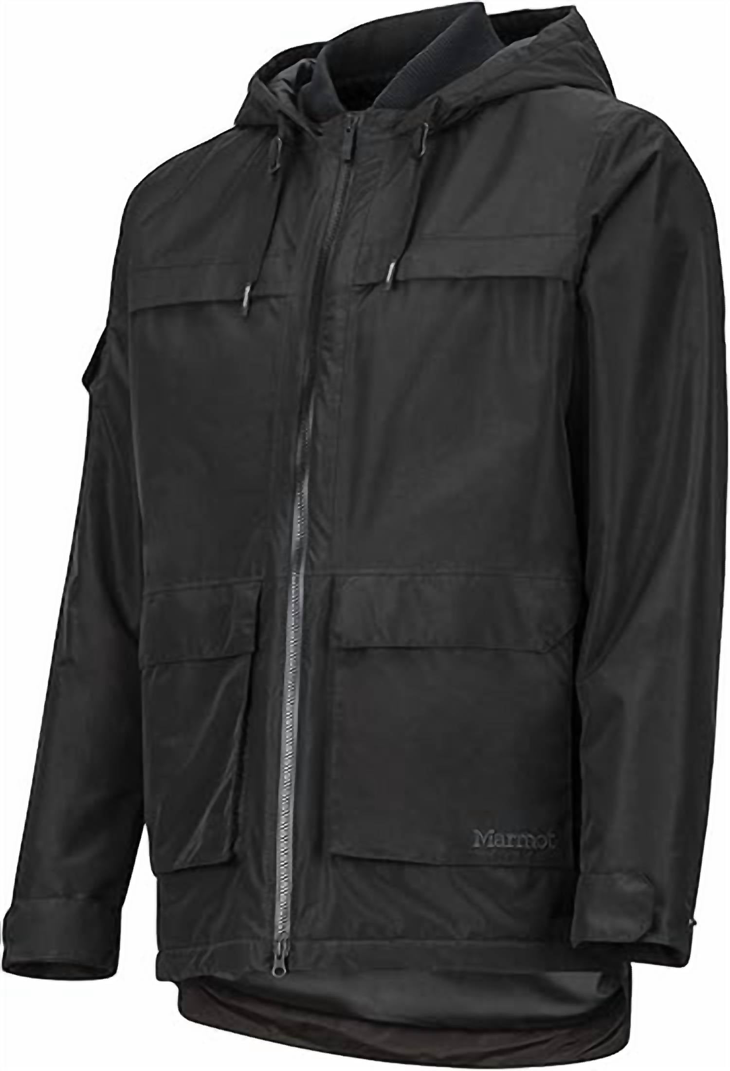 MARMOT Men's Bennu Parka Jacket in black - men's jacket - detail view