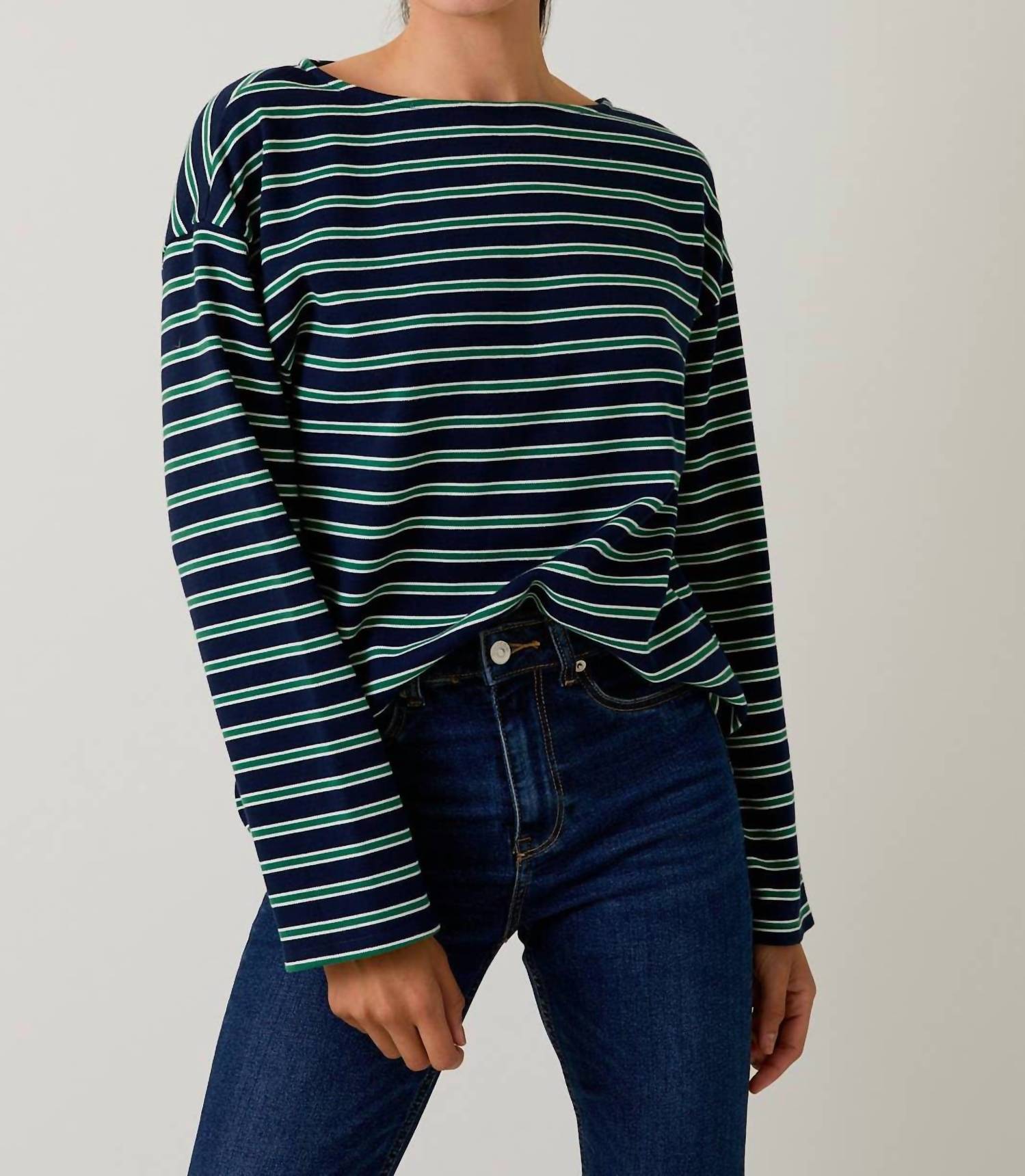 Sunday Edition - Stripe Boatneck Top