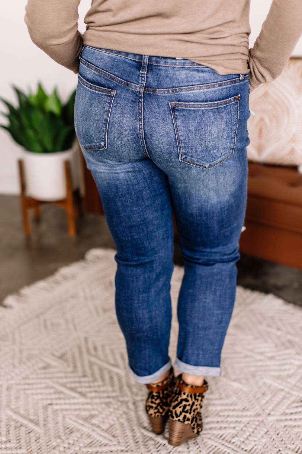 Judy Blue - Some Like It Hot Thermal Patch Boyfriend Jeans