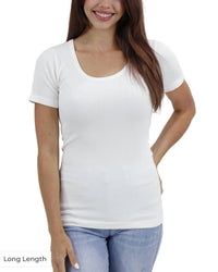 Grace and Lace Short Sleeve Knit Top in ivory - women's t-shirt