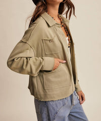 Listicle - Washed Knit Utility Shacket