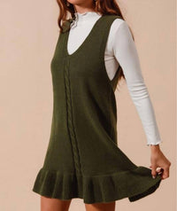 So Me - Sleeveless Ruffle Hem Rib Knit Dress