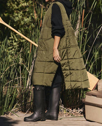 Free People On The Move Packable Puffer Vest in seagrass - women's jacket - detail view