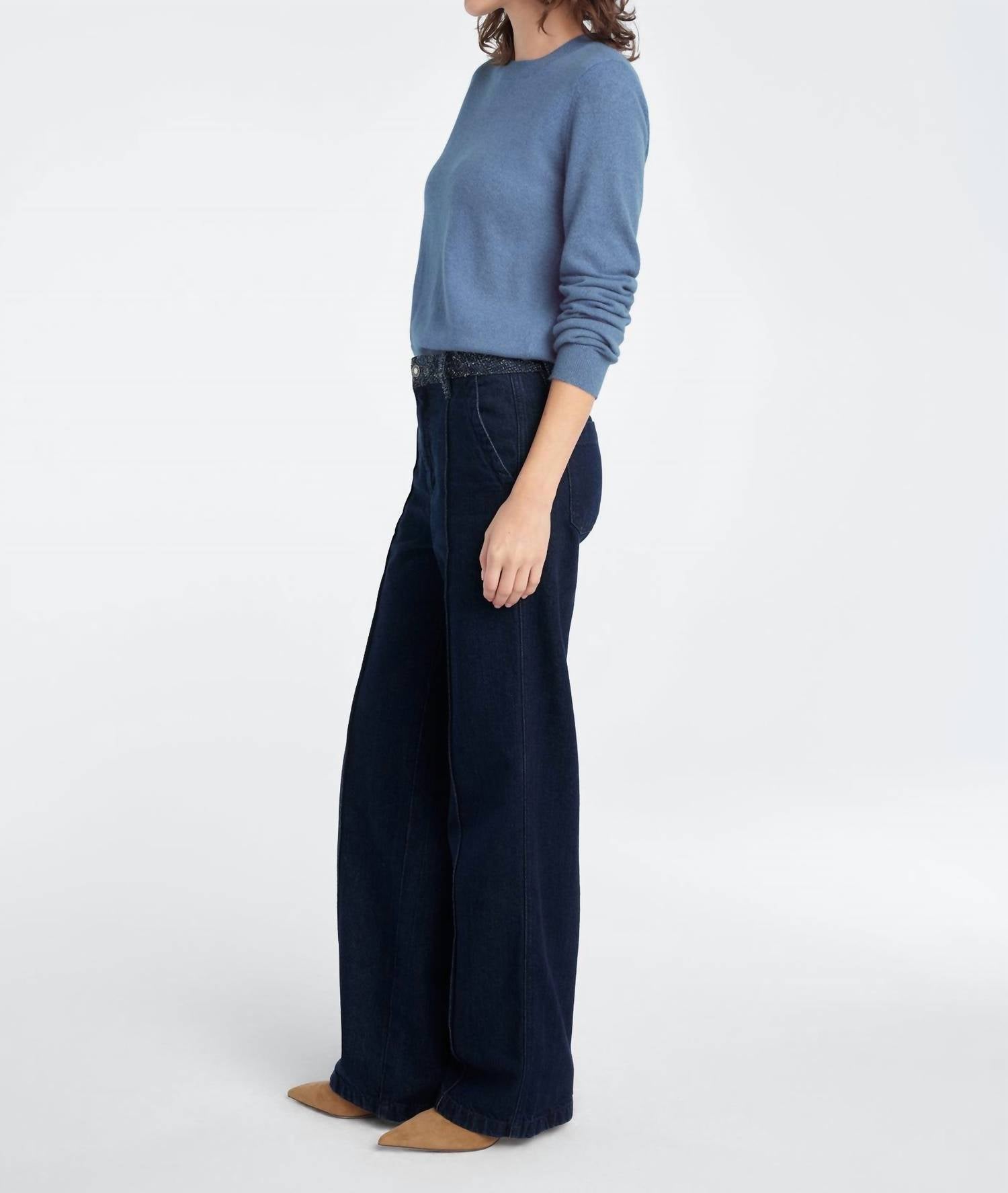 Favorite Daughter Leave An Impression Trouser Pant in blue - women's pants - detail view