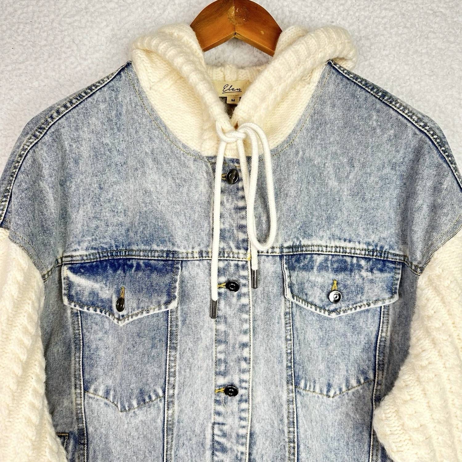 Elan - Women's Denim Jacket With Hood