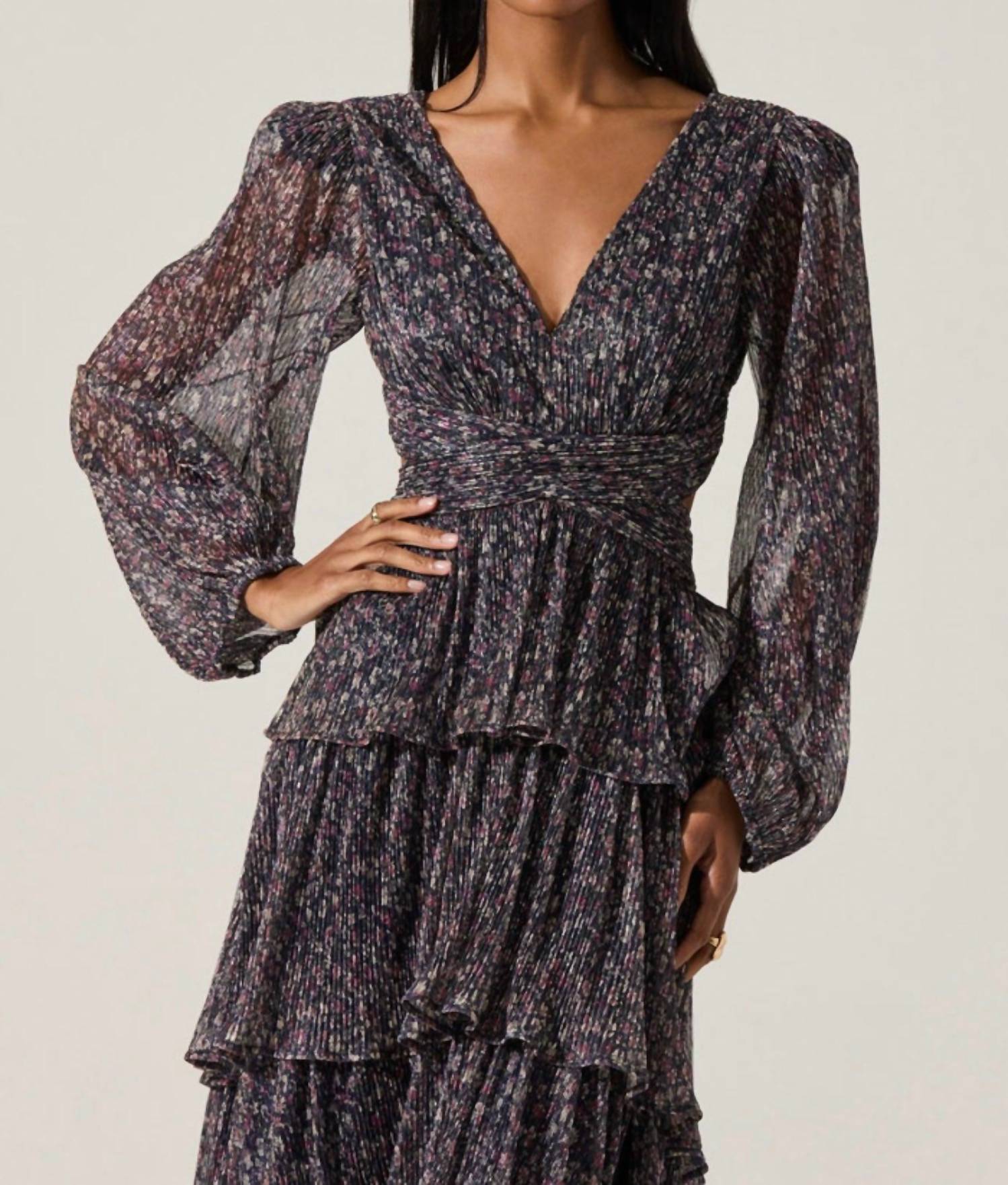 ASTR Women's Anora Dress in blue - women's dress - view 4