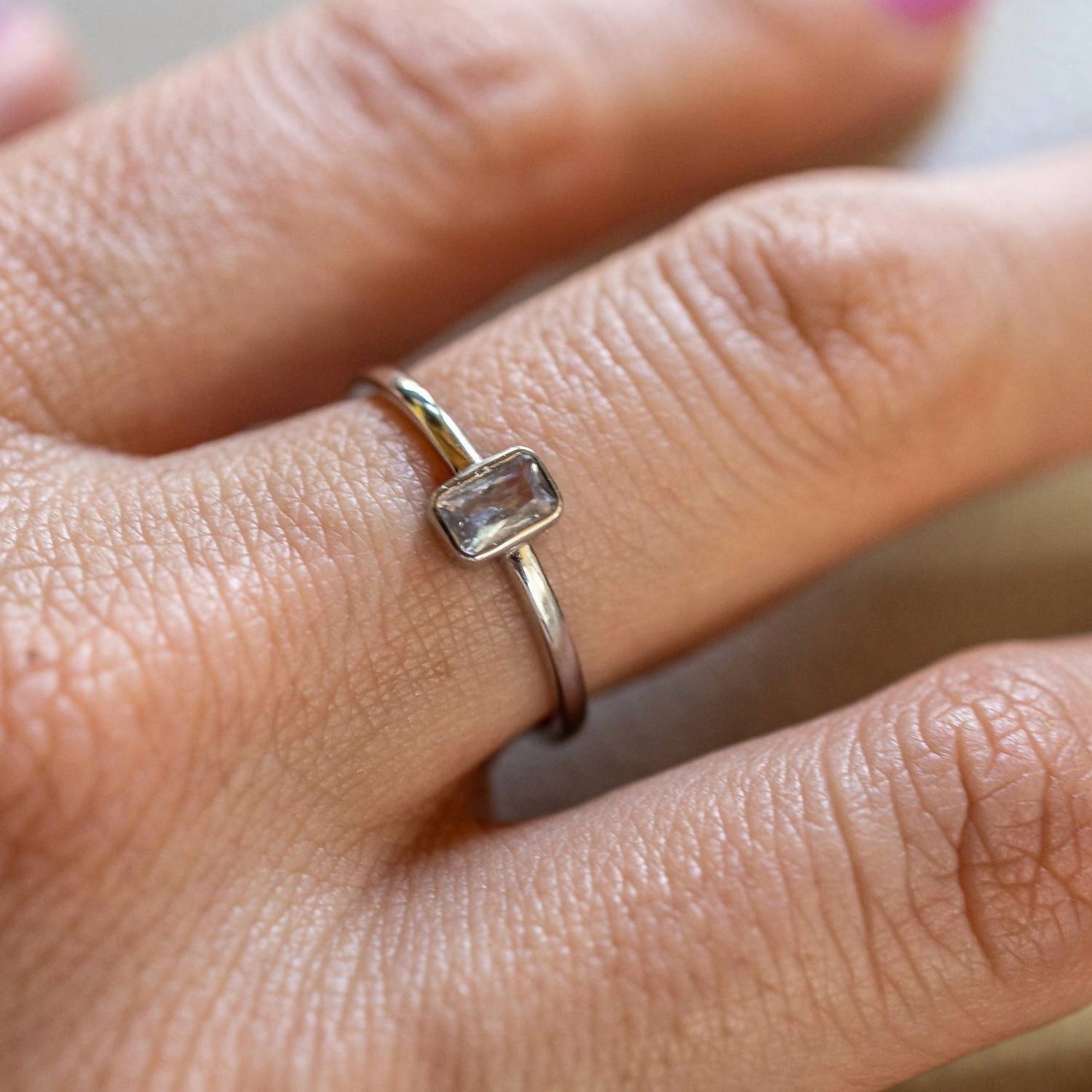 Starlette Women's Ella Stackable Ring in silver - women's jewelry - detail view