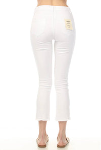 Charlie B - Cropped Embroidered Fringe Tulip Hem Jeans