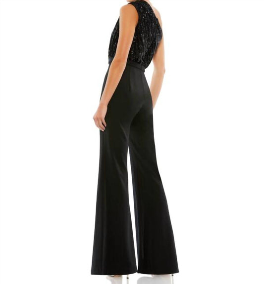 Mac Duggal - Sequin Bodice One Shoulder Jumpsuit