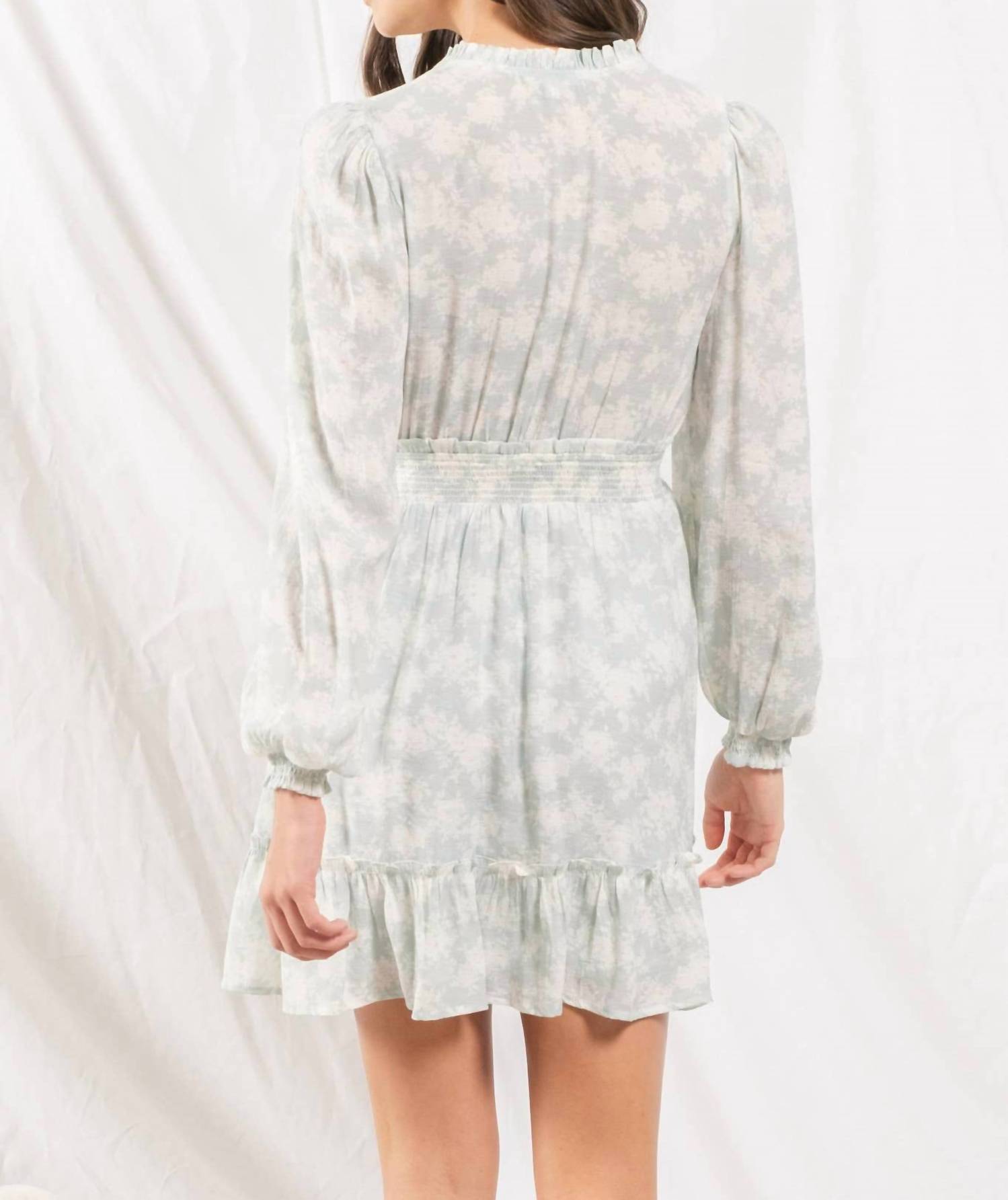 Blu Pepper - Empire Waist Long Sleeve Mini Dress