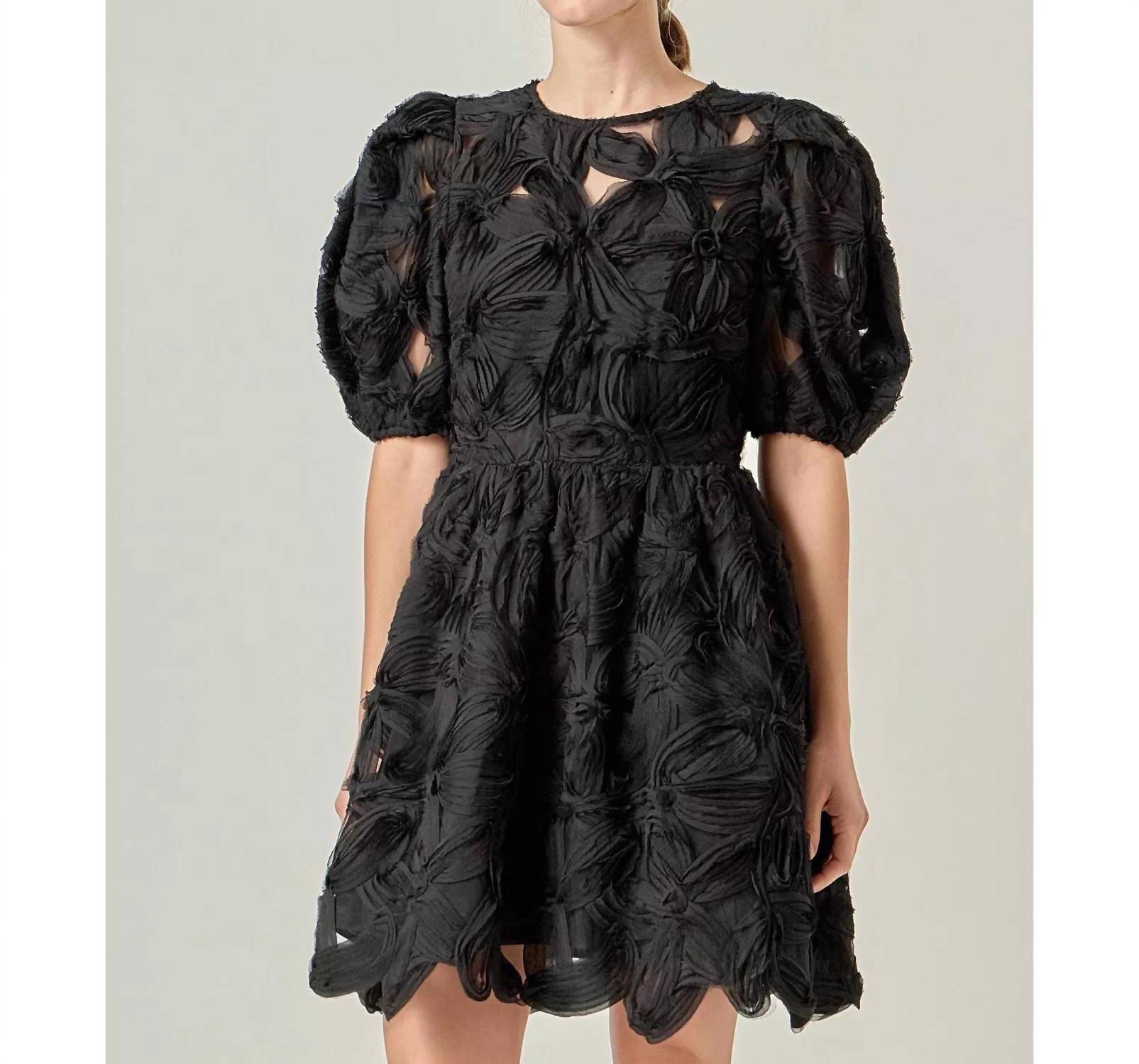 English Factory - Flower Embellished Mini Dress