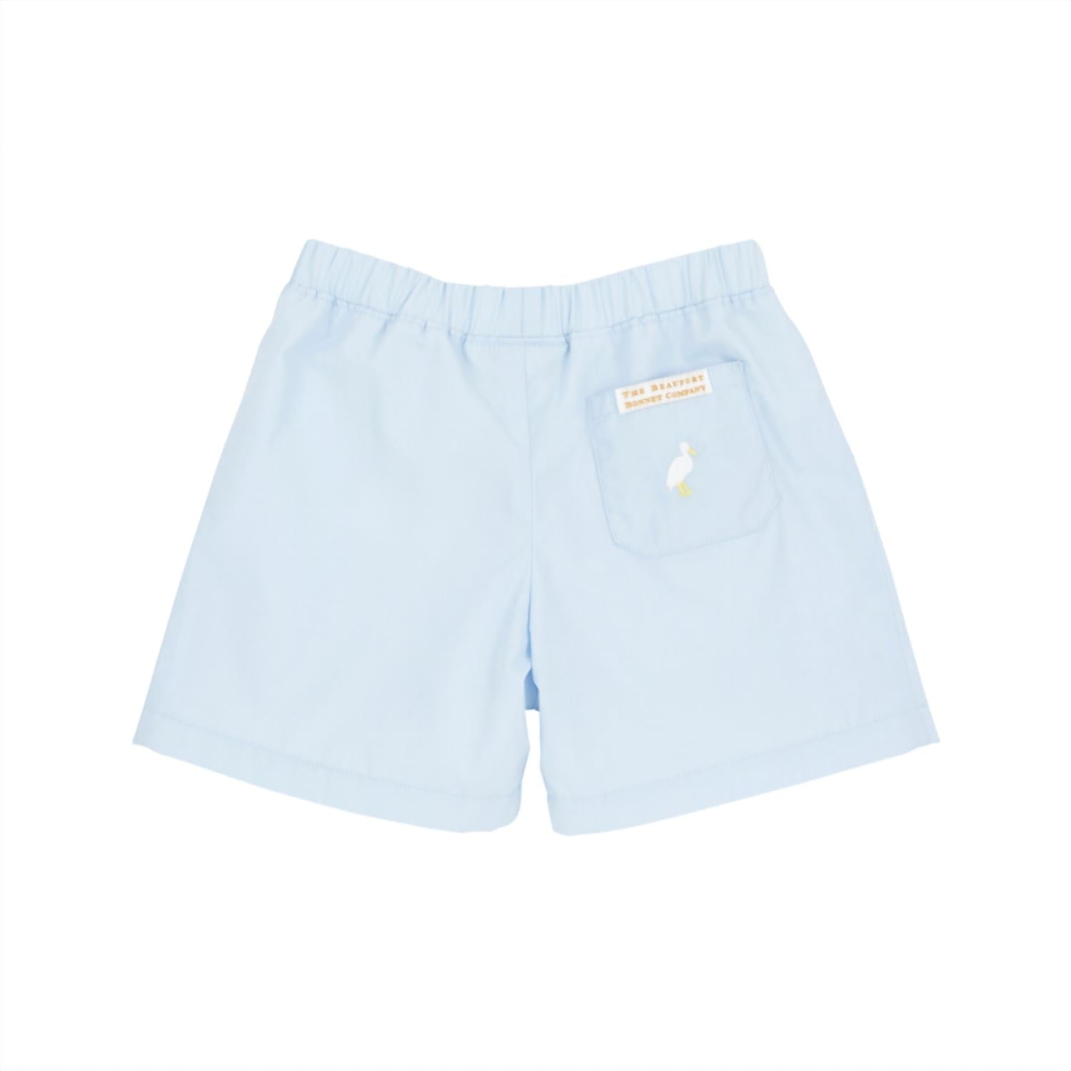 The Beaufort Bonnet Company Kids Shelton Shorts in buckhead blue duck - kids' shorts - alternate view