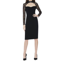 alice + olivia Helga Lace Cutout Dress in black - women's dress - alternate view