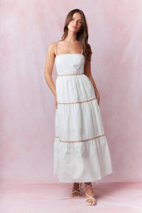 Peach Love - RIC RAC TRIM DETAIL SLEEVELESS MIDI DRESS