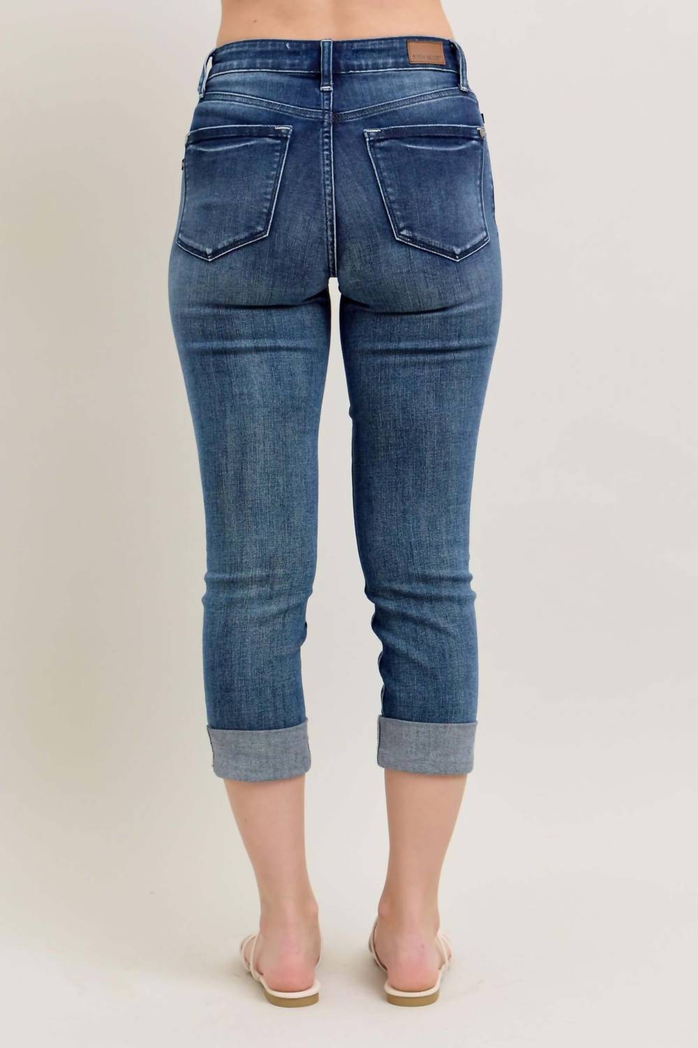 Judy Blue - Midnight Charm Cuffed Capri Jeans