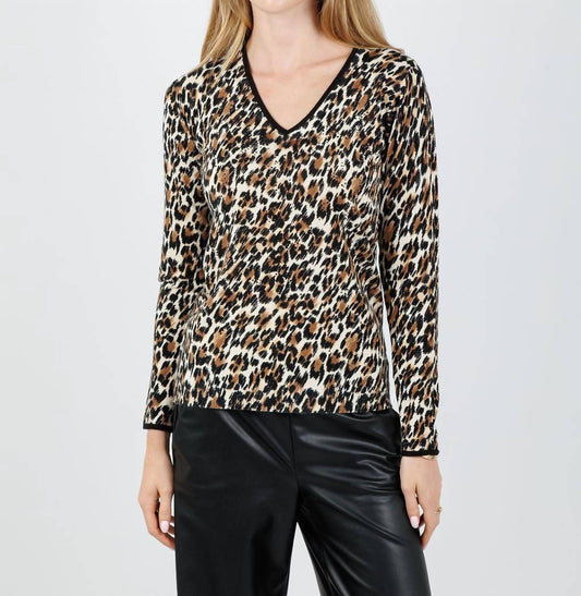 Leo Ugo - Agathe Leopard Sequin V-neck Sweater