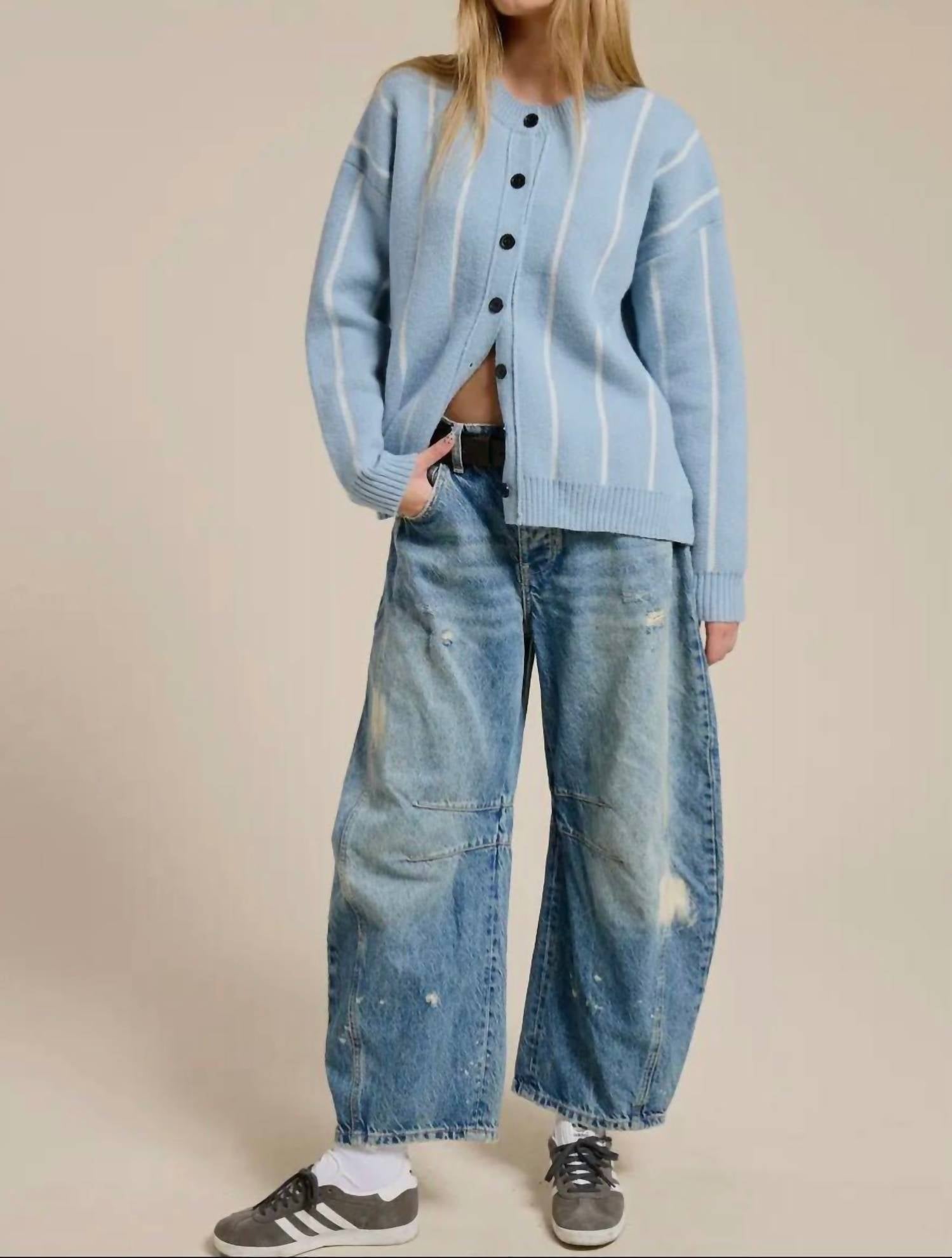 Mimosa - Striped Button Down Knit Cardigan