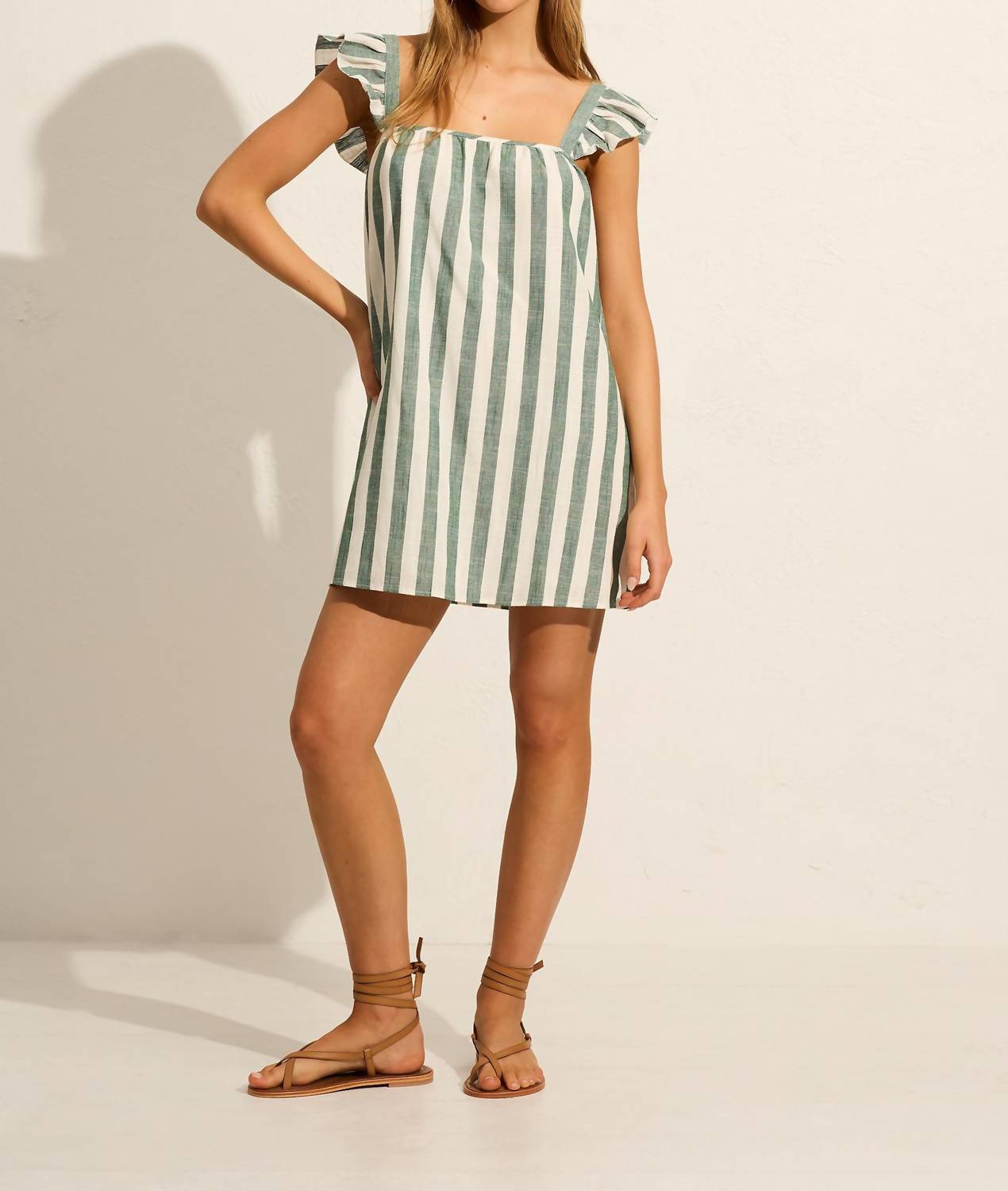 Auguste the Label Amisyn Mini Dress in forest stripe - women's dress