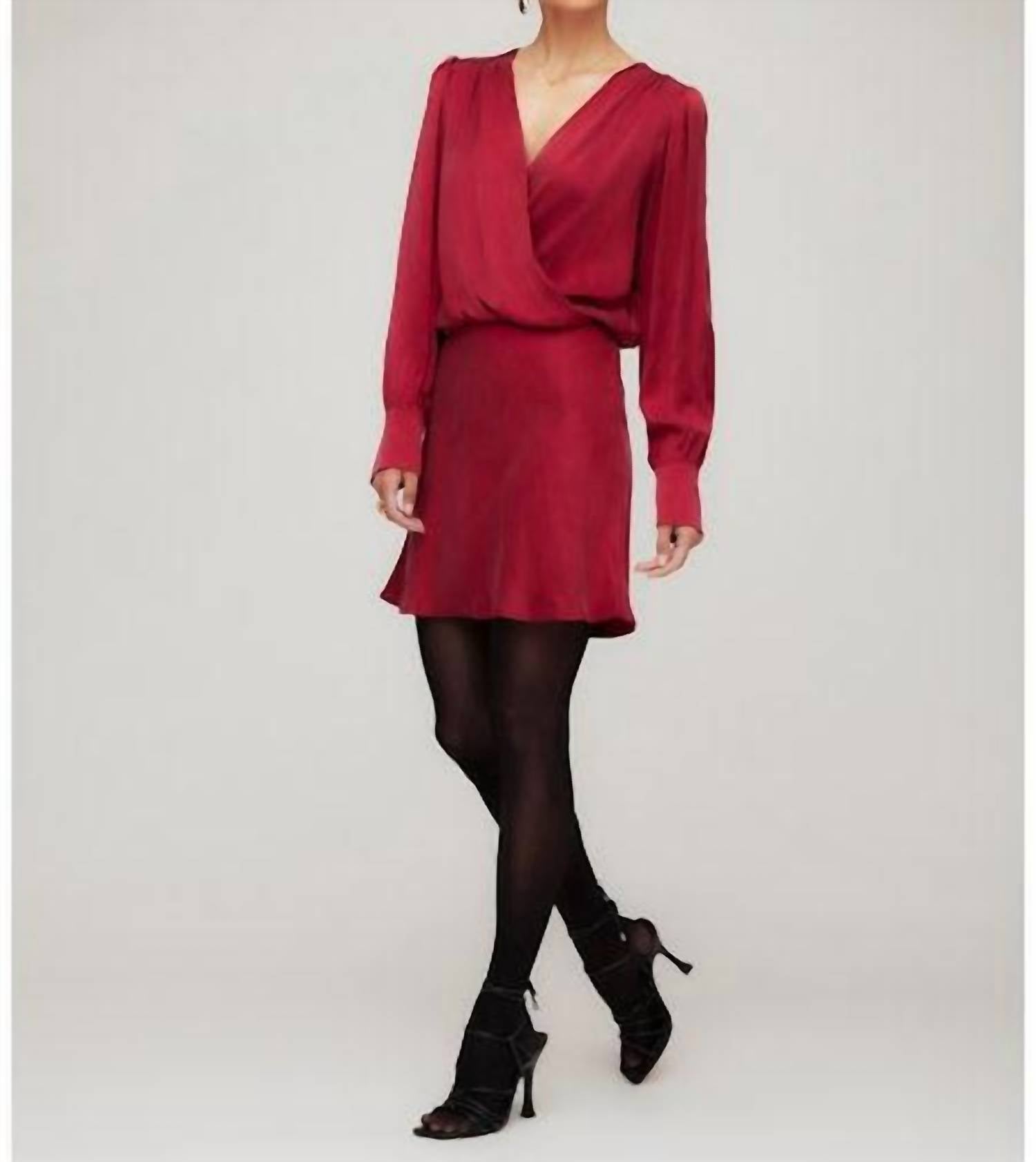 Fifteen Twenty Denise Drape Front Mini Dress in brick - women's dress - view 8