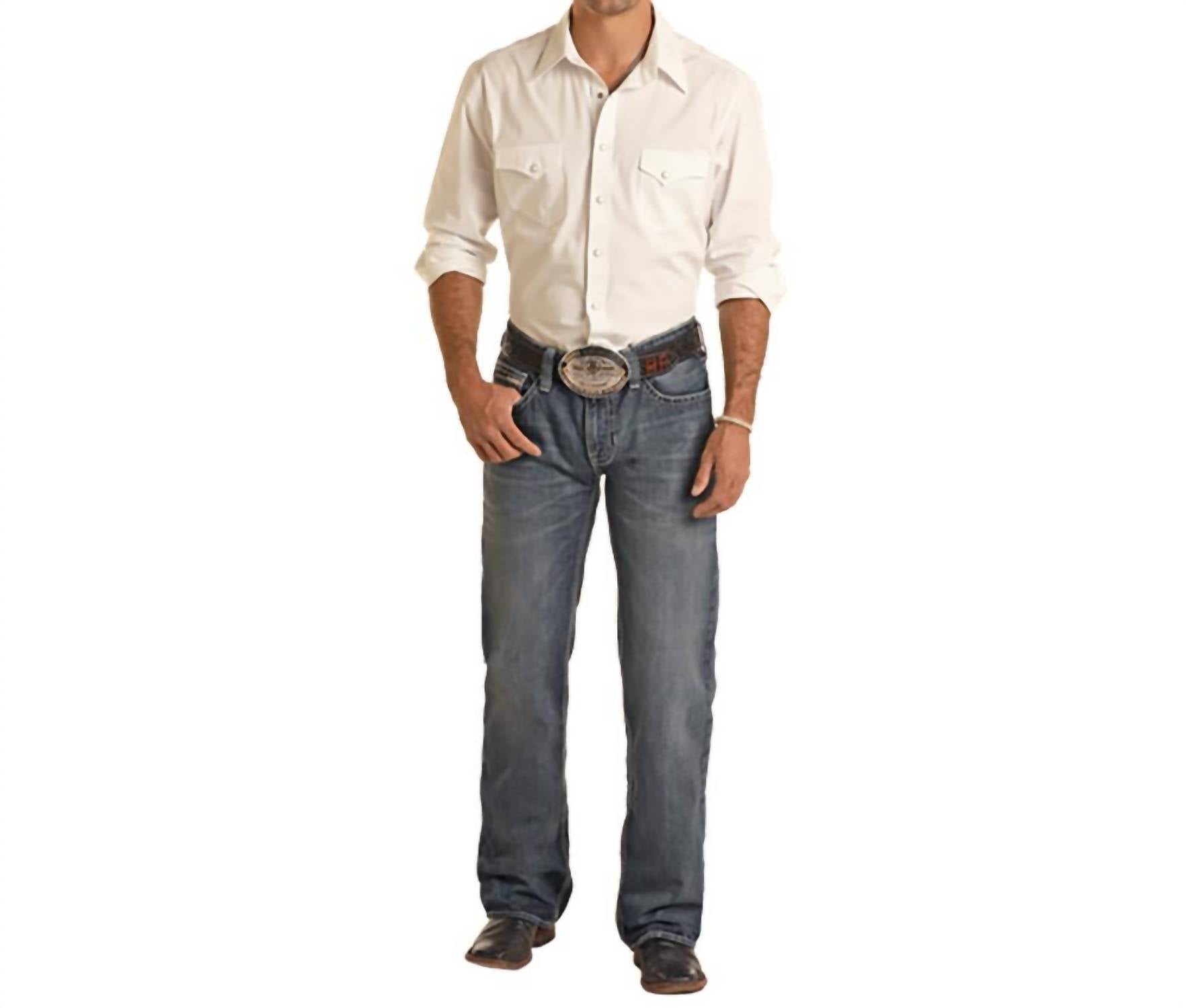 Rock & Roll Denim - Pistol Regular Fit Straight Leg Rope Stitch Jean