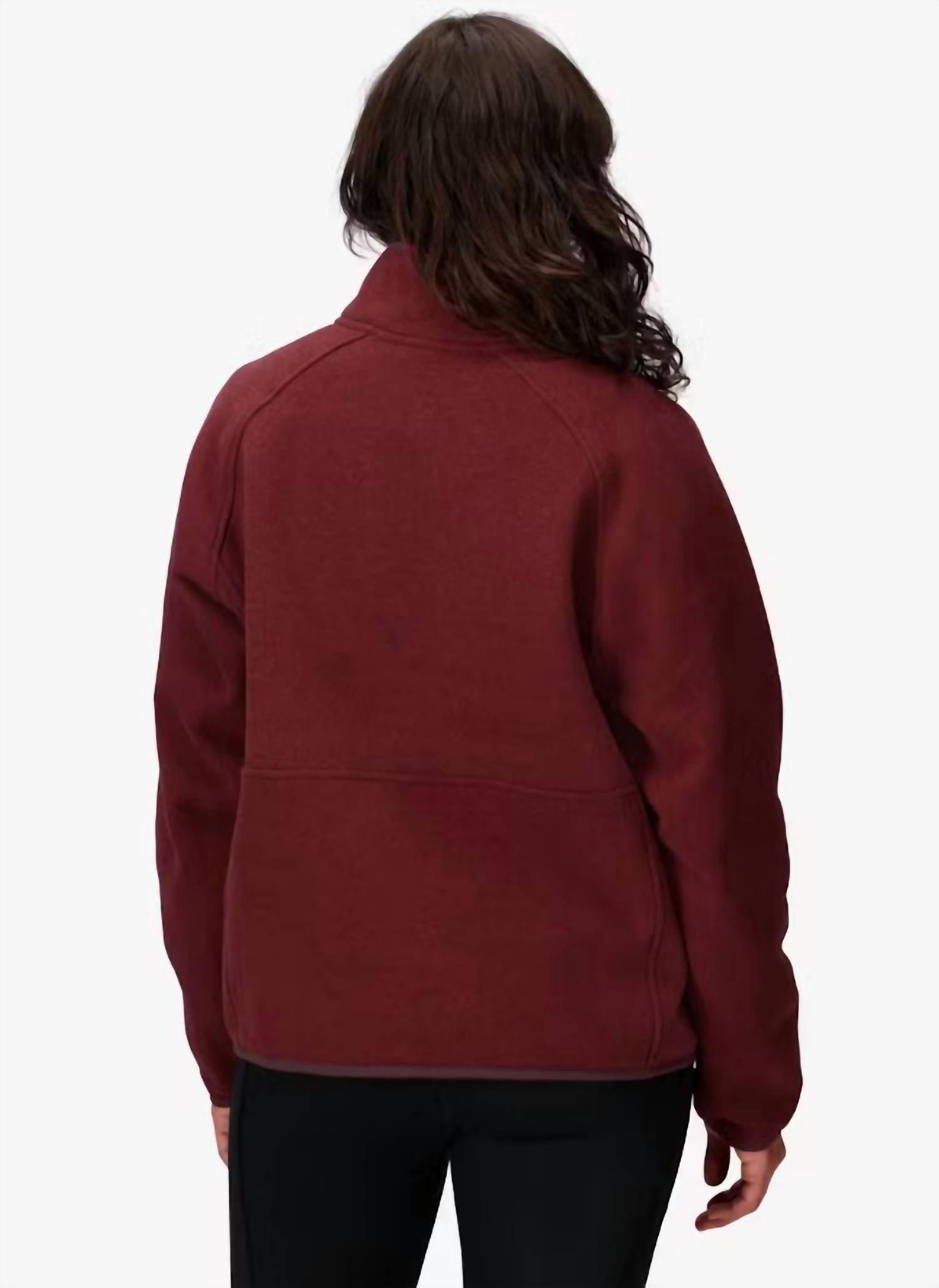 MARMOT Women's Peak Cozy Quarter Snap Pullover in acai berry heather - women's jacket - alternate view