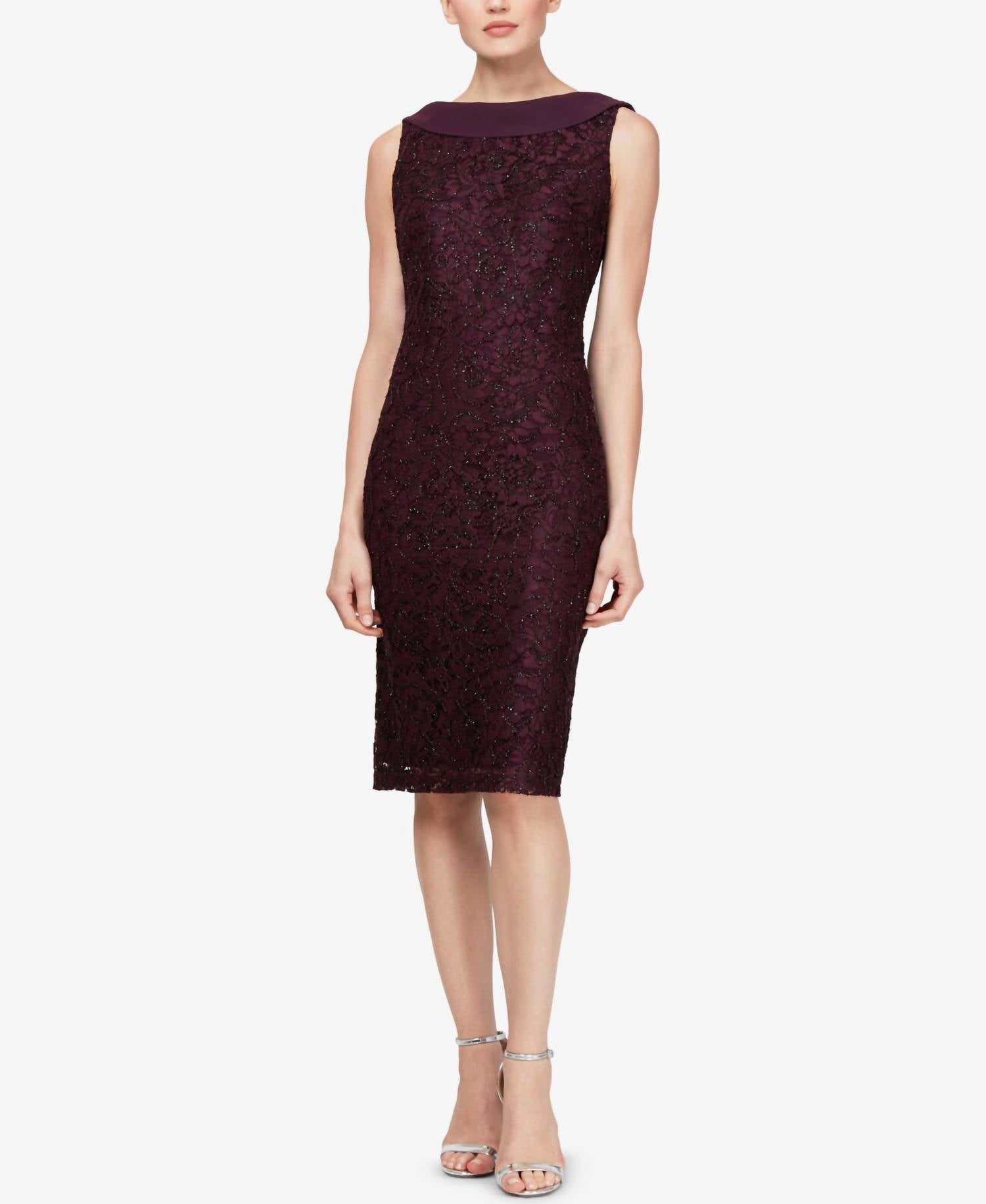 Slny - Women's Sleeveless Cowl Neck Cocktail Dress