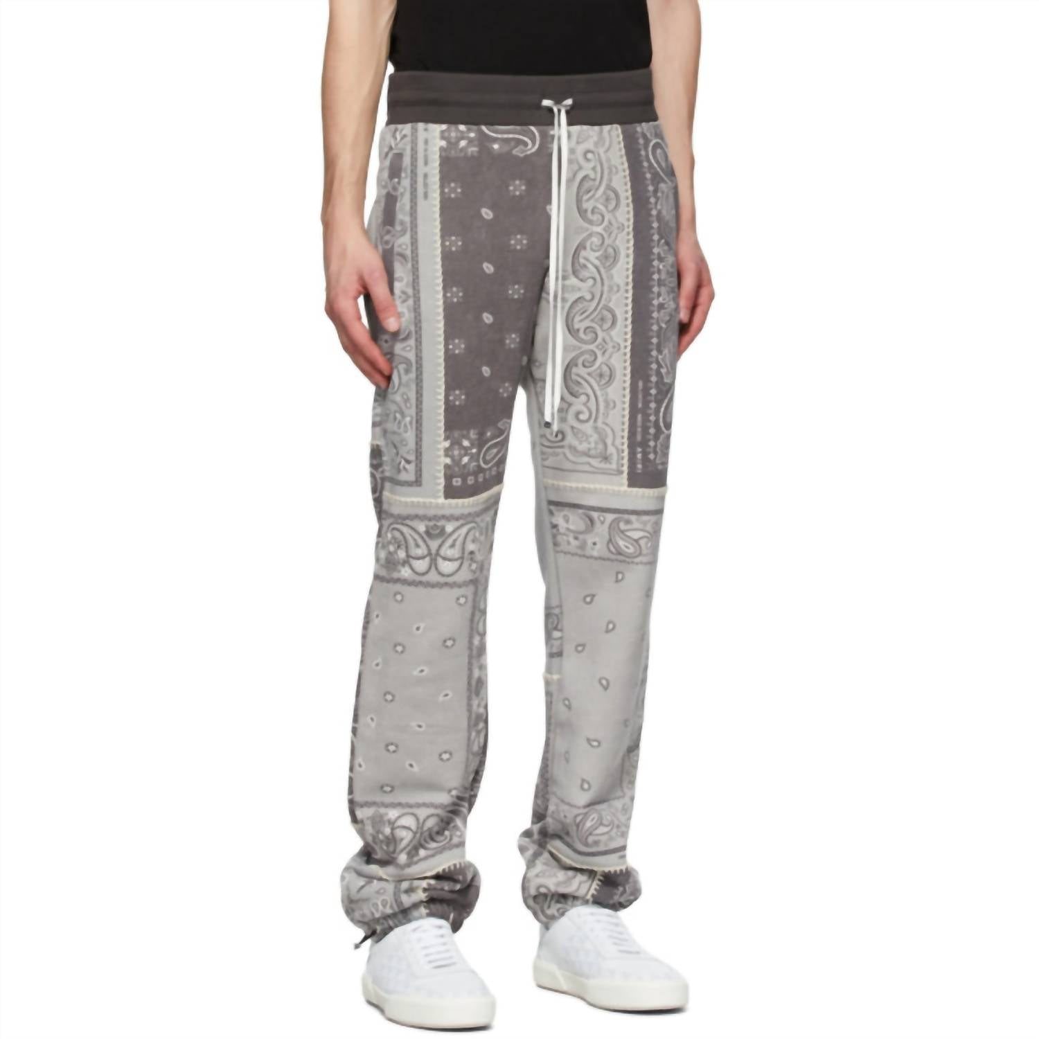 Amiri Bandana Reconstruct Sweatpants in black - men's pants - detail view
